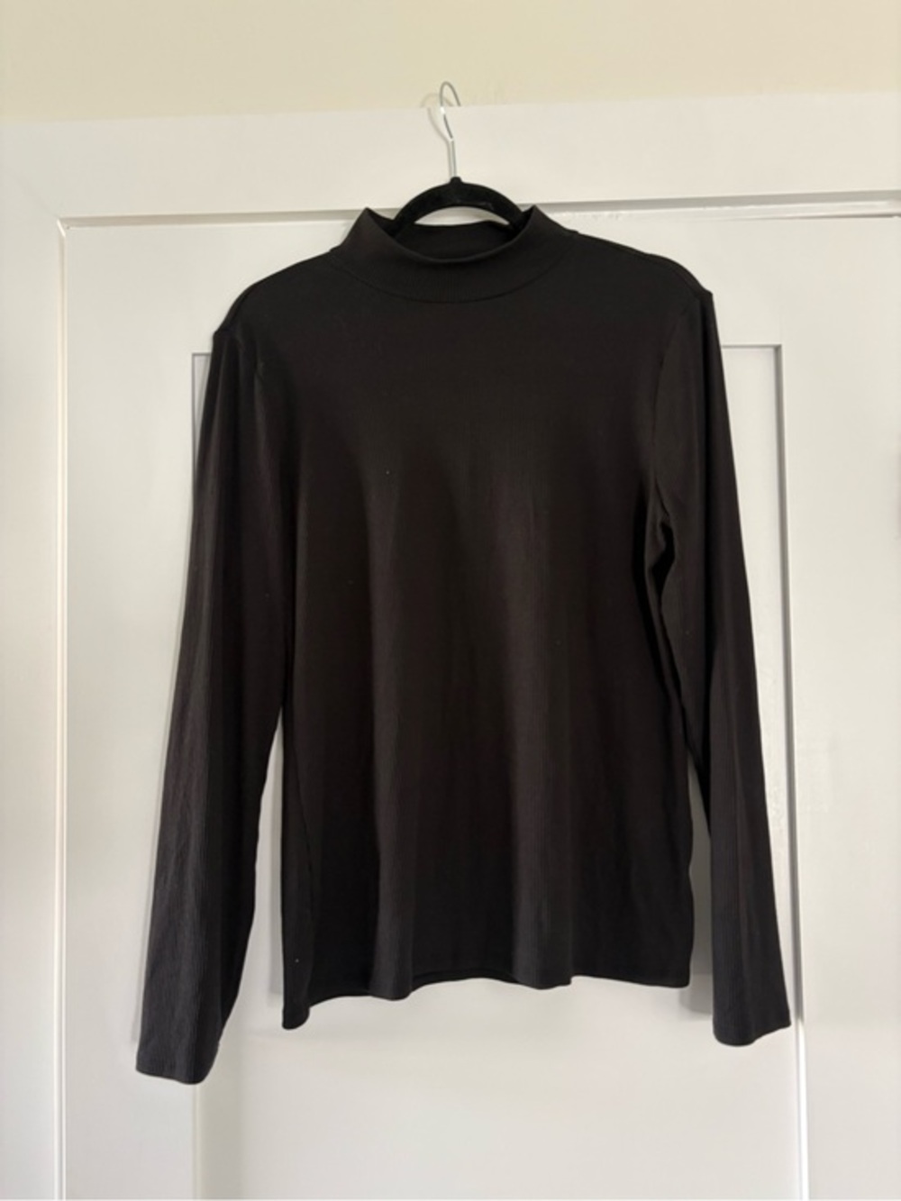 No Boundaries Black Ribbed Long Sleeve Mock Neck Top XL